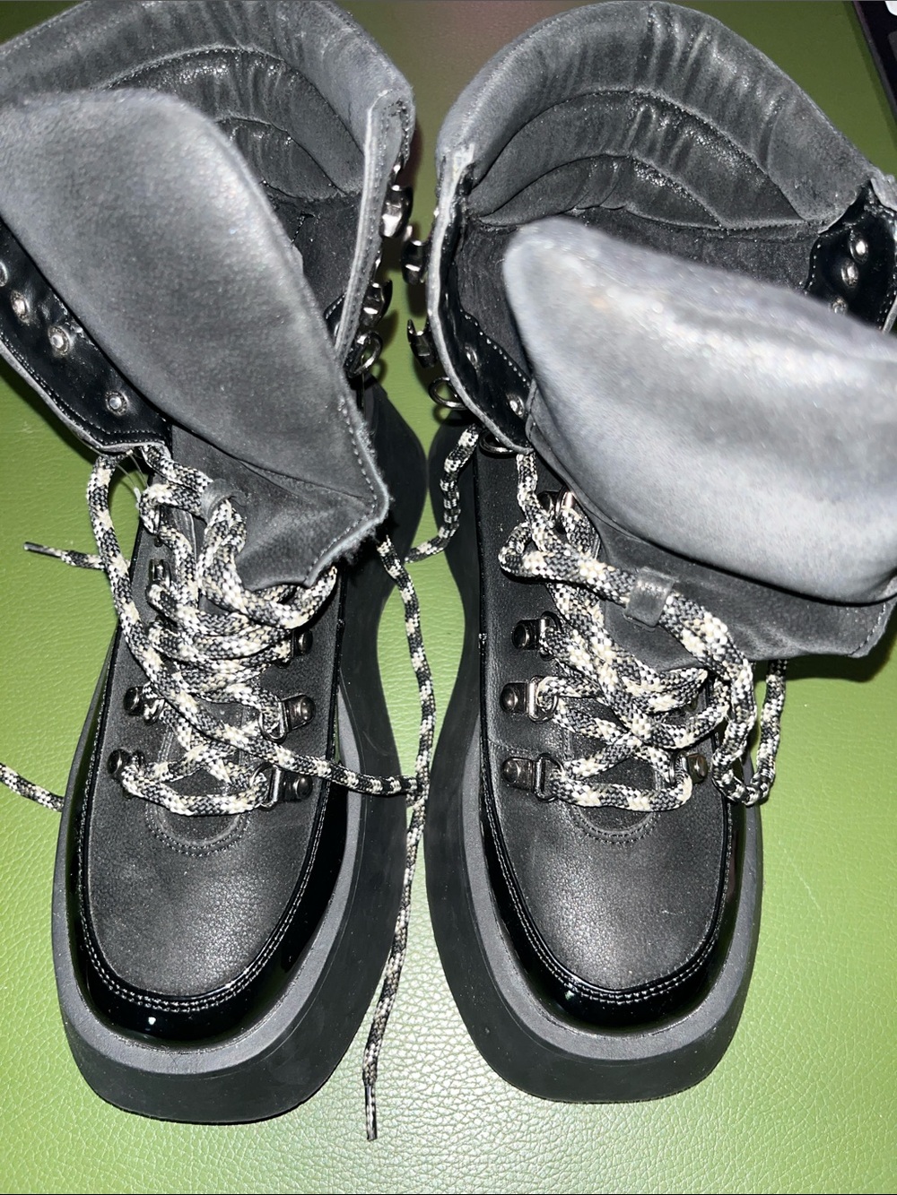 Circus NY Chunky Black Lace-Up Platform Boots
